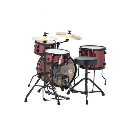 Ludwig LC178X025DIR Pocket Kit 4-Piece Drum Kit with Hardware and Cymbals - Wine Red Sparkle (LC178X 025DIR)