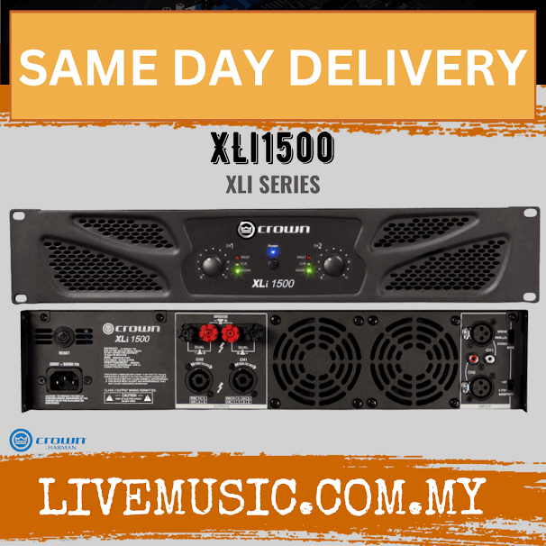 Crown XLi 1500 Two-channel, 450W @ 4Ω Power Amplifier ( XLi1500 / XLi-1500 )
