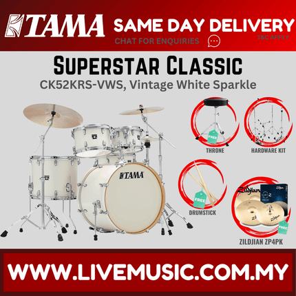Tama Superstar Classic CK52KRS 5-Piece Drum Set With Zildjian ZP4PK Cymbal Set - ( CK-52KRS )