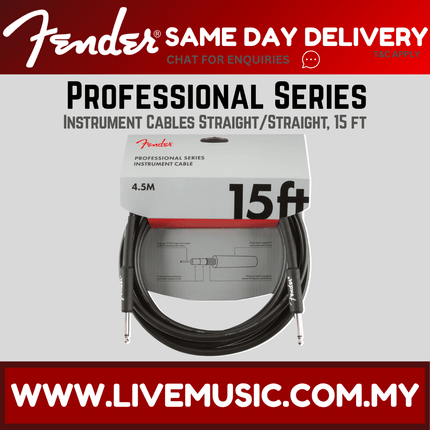 Fender Professional Series Instrument Cable, 15ft - Black