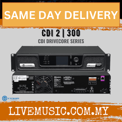 Crown CDI DRIVECORE 2 l 300 Two-channel, 300W @ 4Ω Analog Power Amplifier, 70V/100V ( CDIDRIVECORE2300 / CDi 2|300 )