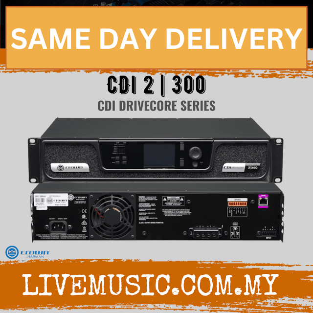 Crown CDI DRIVECORE 2 l 300 Two-channel, 300W @ 4Ω Analog Power Amplifier, 70V/100V ( CDIDRIVECORE2300 / CDi 2|300 )