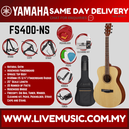 Yamaha FS400 Acoustic Guitar - Natural Satin ( FS-400 / FS 400)