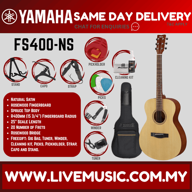 Yamaha FS400 Acoustic Guitar - Natural Satin ( FS-400 / FS 400)