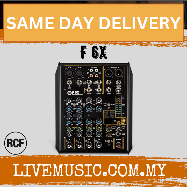 RCF F6X Compact Audio Mixer 6 channels with Digital Effects ( F-6X / F 6X )