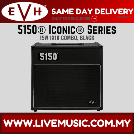 EVH 5150 Iconic 15W 1x10 Guitar Amplifier, Black