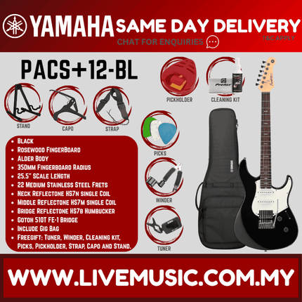 Yamaha PACS+12 Pacifica Standard Plus Electric Guitar - Black ( PACS+12 / PACS+12 )