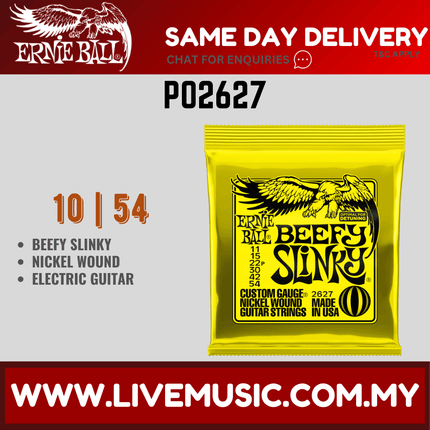 Ernie Ball 2627 Beefy Slinky Nickel Wound Electric Guitar Strings (11-54/EB2627)