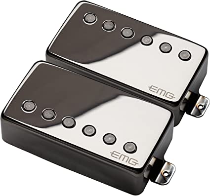 EMG 57/66 Active Bridge and Neck Humbucker Pickups Set - Black Chrome (EMG-57/66)