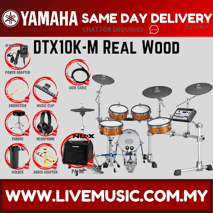 Yamaha DTX10KM-RW Electronic Drum Set With Amplifier And Drum Throne - Real Wood ( DTX10 / DTX10K / DTX10KM )