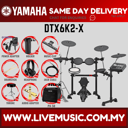 Yamaha DTX6K2-X 5-piece Electronic Drum Set w/accessories ( DTX6K2 X / DTX6K2X )