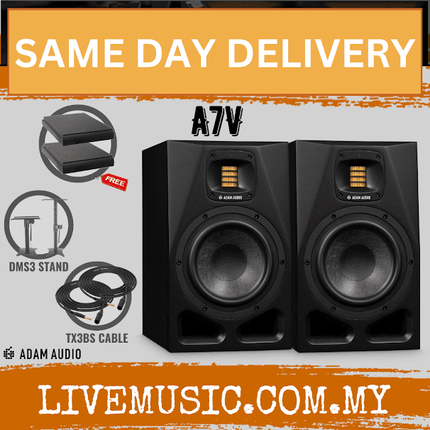 ADAM Audio A7V 7-inch Powered Studio Monitor With Speaker Stand And Isolation Pad - Pair ( A7V / A 7V )
