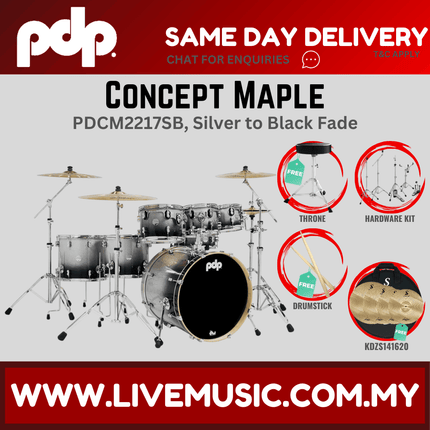 PDP by DW CM7 Concept Maple Shell Pack - 7-piece with KDZS141620 Silent Cymbals - (PDCM2217)