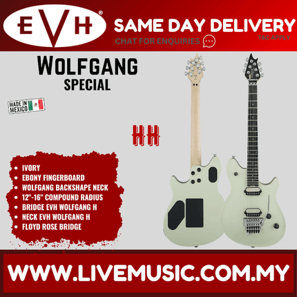 EVH Wolfgang Special Electric Guitar, Ebony FB, Ivory