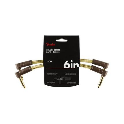 Fender Deluxe Series Patch Cable 6Inch, 2 Pack - Tweed