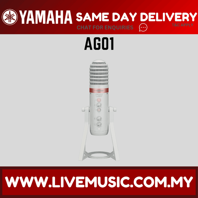Yamaha AG01 Live Streaming USB Condenser Microphone - White ( AG-01 )
