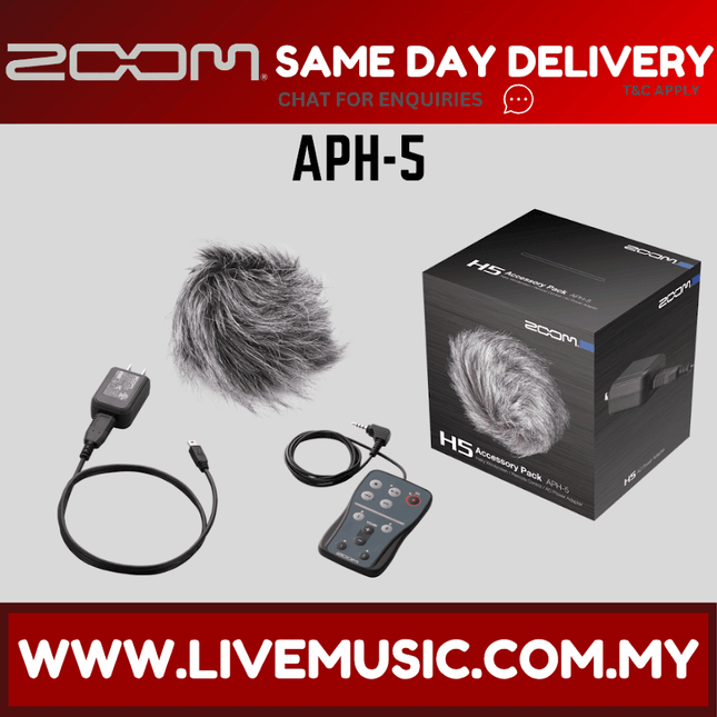 Zoom APH-5 H5 accessory pack with windscreen, cables, and remote control module