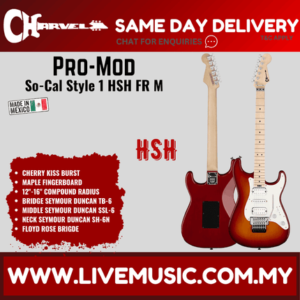 Charvel Pro-Mod So-Cal Style 1 HSH FR Electric Guitar, Maple FB, Cherry Kiss Burst