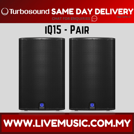 Turbosound iQ15 2500-Watt 15" Powered Speaker w/Wireless Mic, Speaker Stand And Cable - Each / Pair ( iQ-15 / iQ 15 )
