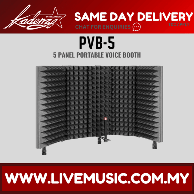 Kadenza PVB-5 5 Door Portable Vocal Booth Folding Shield Windscreen Soundproof For Mic (PVB5 PVB 5 LMC )