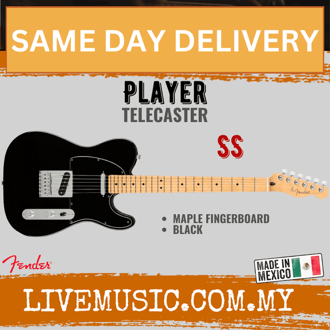 Fender Player Telecaster Electric Guitar, Maple Fretboard - Black