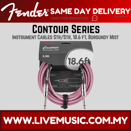 Fender 18.6ft Contour Series Instrument Cable, Burgundy Mist / Sherwood Green / Inca Silver / Lake Placid Blue