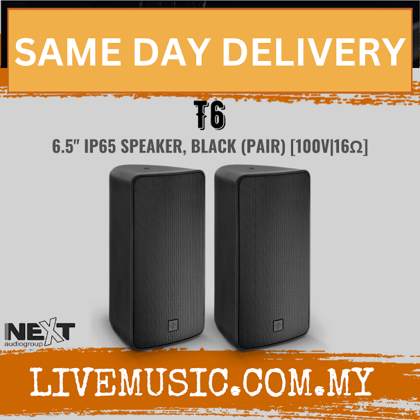 Next Audio T6 6.5" IP65 Speaker, White / Black - Pair ( T-6 / T 6 )