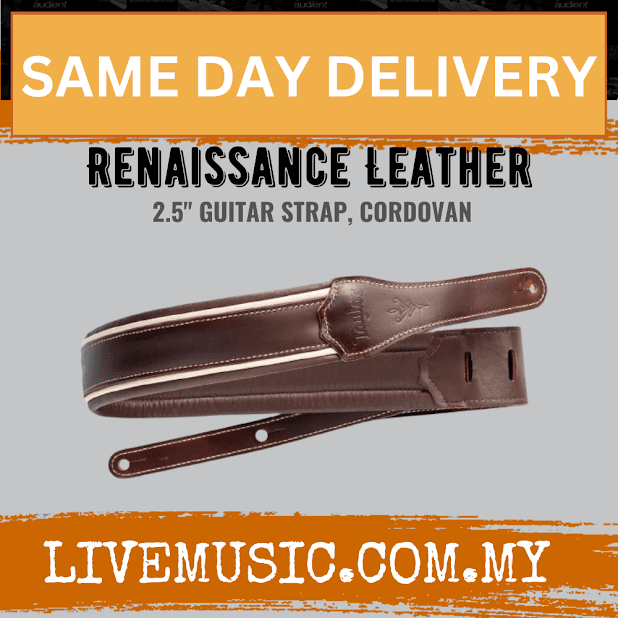 Taylor Renaissance 2.5Inch Leather Guitar Strap, Cordovan