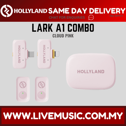 Hollyland LARK A1 COMBO Wireless Lavalier Mic w/ Charging Case ( LARKA1 / LARK-A1 ) - Cloud Pink