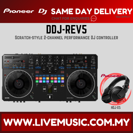 Pioneer DJ DDJ-REV5 4-deck DJ Controller with Stem Separation With Monitor Speaker And Case ( DDJ REV5 / DDJREV5)