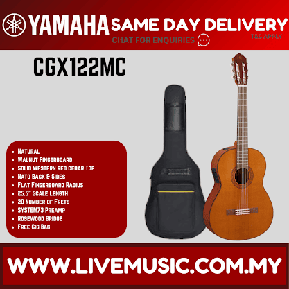 Yamaha CGX122MC Solid Cedar Top Classical Acoustic-Electric (CGX-122MC CGX 122MC)