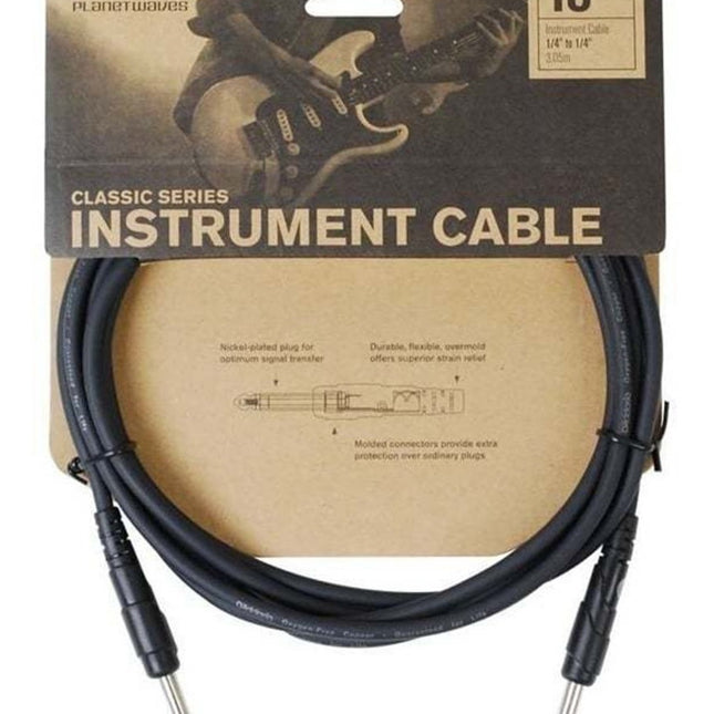 D'Addario Planet Waves PW-CGT-10 Classic Series Instrument Cable/Guitar Cable - 10ft (PWCGT10/DAddario)