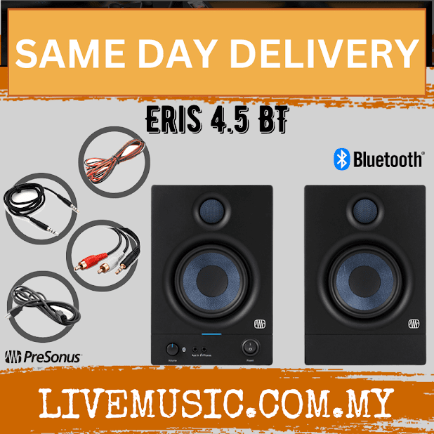 PreSonus Eris 4.5 BT Studio Monitor, Pair ( Eris 45 / 4.5BT ) Replace Eris E4.5 / E4.5BT
