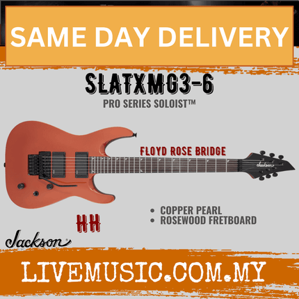 Jackson Soloist SLATXMG3-6 Electric Guitar, RW FB, Copper Pearl