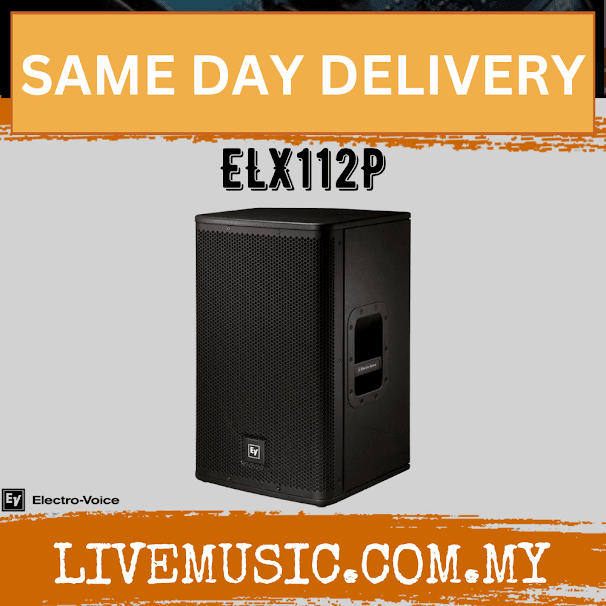 EV Electro-Voice ELX112P 1000W 12" Powered Speaker With Speaker Stand And Cable - Each ( ELX 112P / ELX-112P )