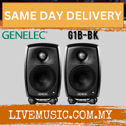 Genelec G One 2-Way Powered Bookshelf Speaker, Black/White -Pair (G1B G 1B)