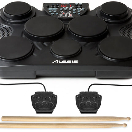 Alesis CompactKit 7 - Portable Tabletop Drum Kit with Drumstick and Adapter (Compact Kit)