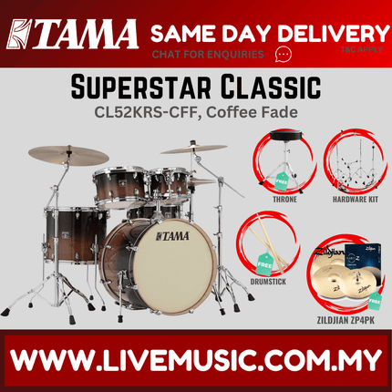 Tama Superstar Classic CL52KRS 5-Piece With Zildjian ZP4PK Cymbal Set - ( CL-52KRS )