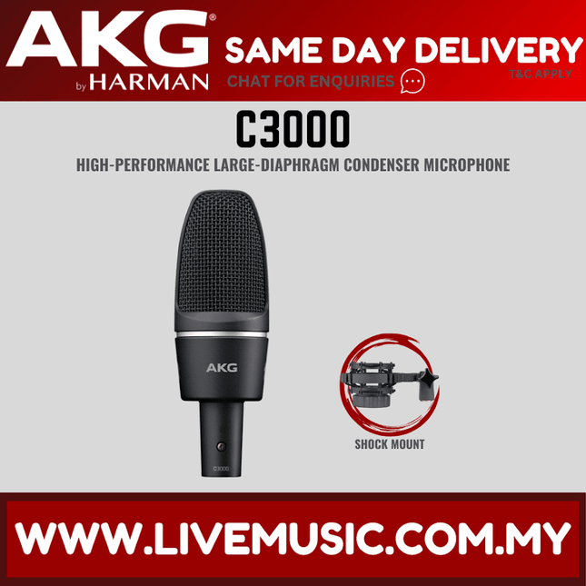AKG C3000 Large Diaphragm Microphone For Vocal and Instrument Applications (C 3000)