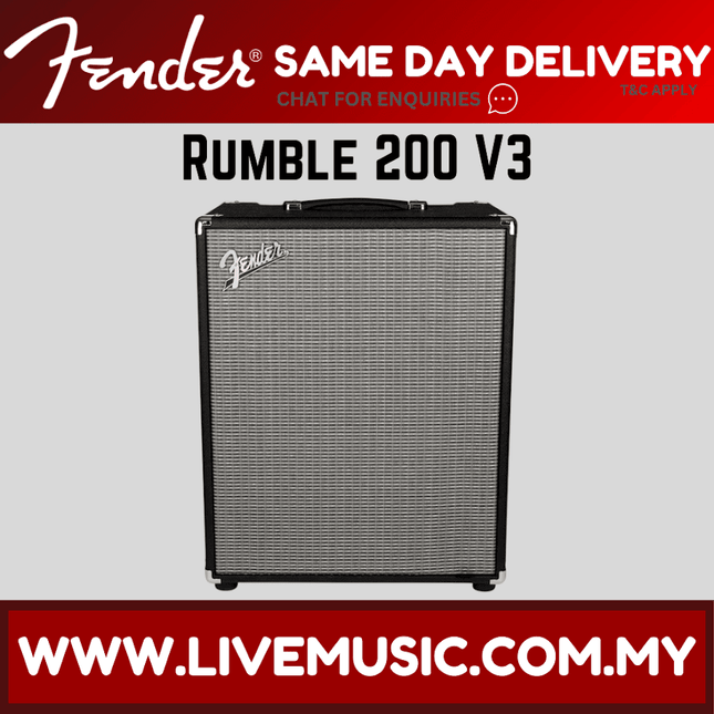 Fender Rumble 200 V3 200-watt 1x15 Bass Combo Amplifier - Black / Ivory