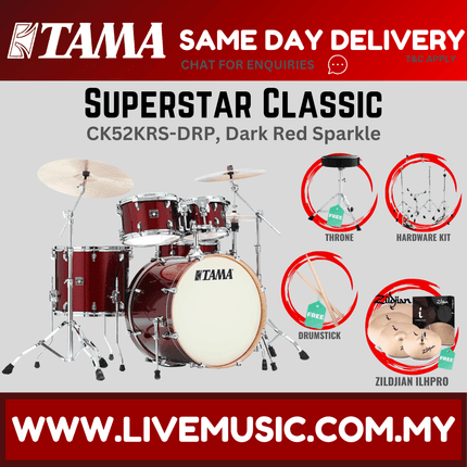 Tama Superstar Classic CK52KRS 5-Piece Drum Set With Zildjian ILHPRO Cymbal Set - ( CK-52KRS )