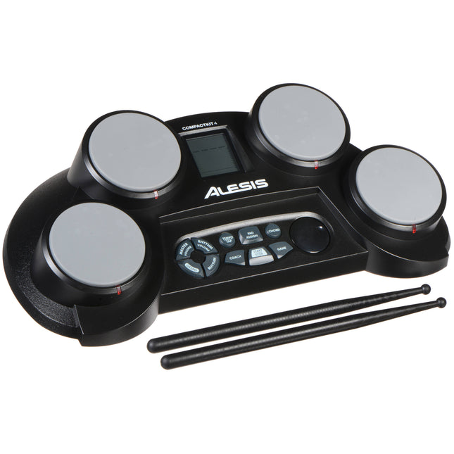 Alesis Compactkit 4 Portable Tabletop Electronic Drum Kit with Drumstick and Adapter (Compact Kit)