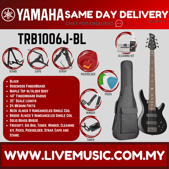 Yamaha Electric Bass Guitar TRB1006J - ( TRB 1006J / TRB-1006J )