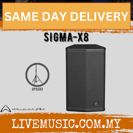 Wharfedale Pro Sigma X8 Passive Two-Way Speaker, Each / Pair - Black (SIGMA-X8/SIGMAX8)