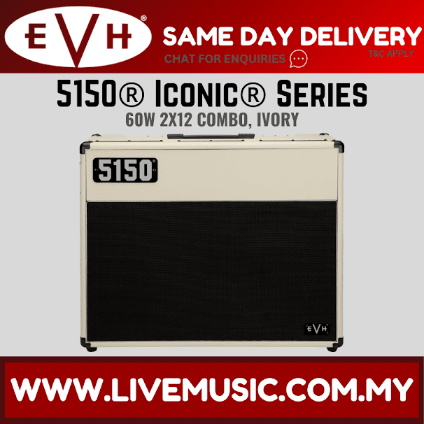 EVH 5150 Iconic 60W 2x12 Guitar Amplifier - Ivory