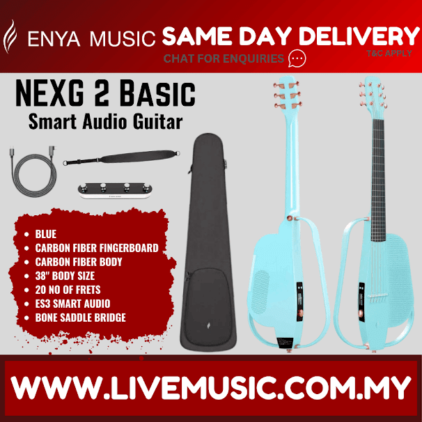 Blue carbon fiber smart audio acoustic guitar with neck and protective case