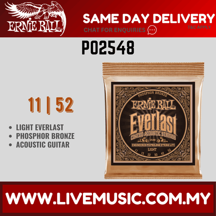 Ernie Ball 2548 Acoustic GTR Strings Coated Phosphor Bronze Light (11-52/EB2548)