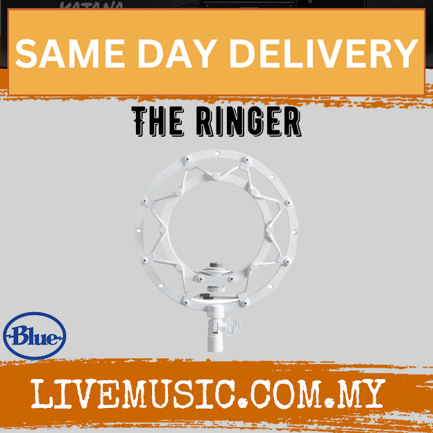 White shock mount ring for Blue Snowball microphone, circular suspension frame