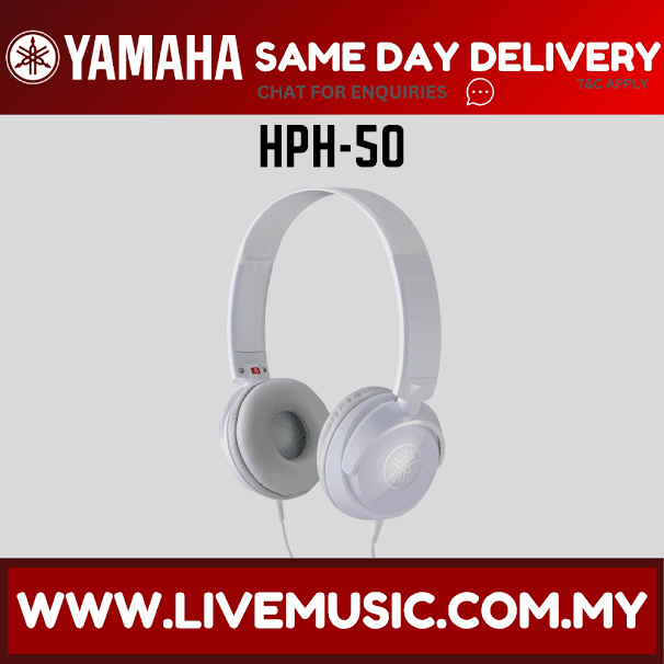 White compact stereo headphones with padded ear cups and adjustable headband.