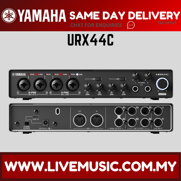 Yamaha URX44C USB-C Audio Interface ( URX-44C URX 44C ) Replace UR44C UR-44C